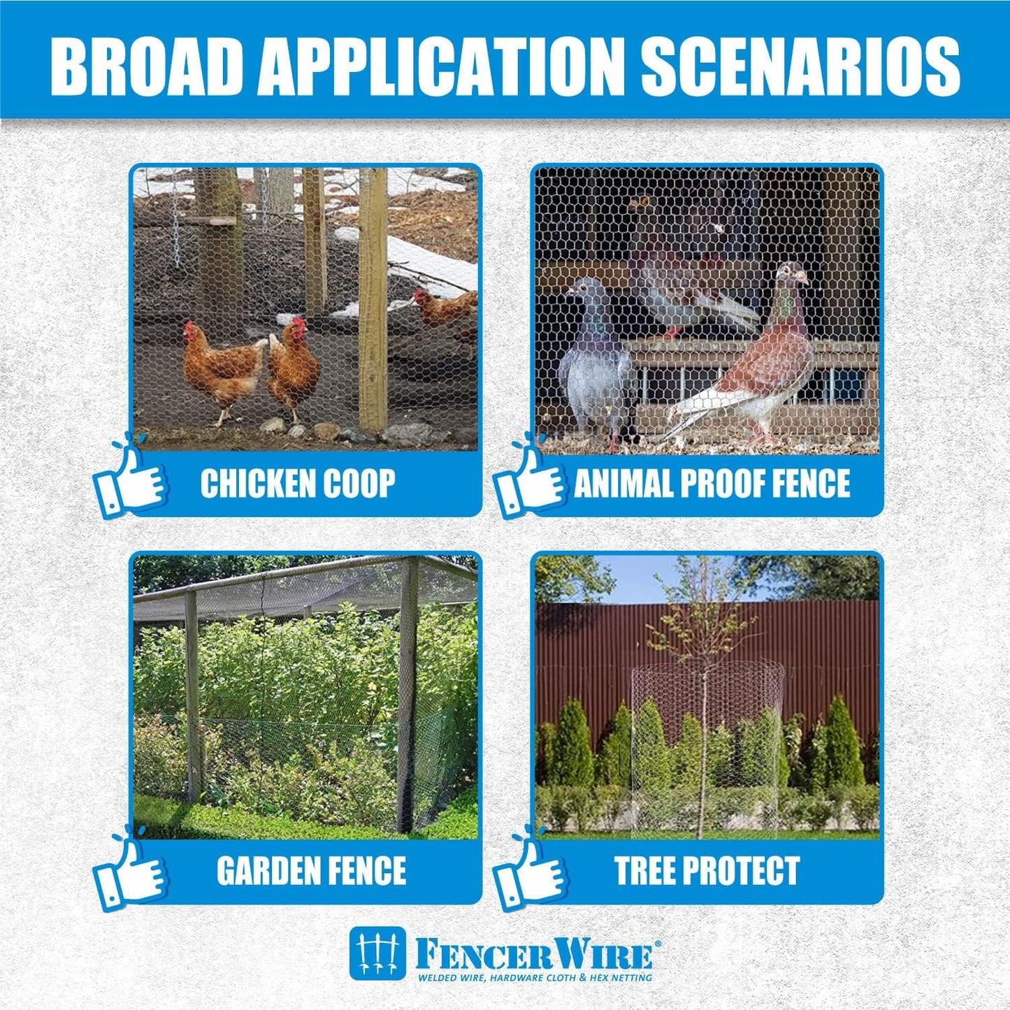 Fencer Wire 20 1-Inch (2 50 Poultry Netting Fence, Gauge Galvanized Hexagonal Chicken Wire Fence, Mesh Opening Size ft.