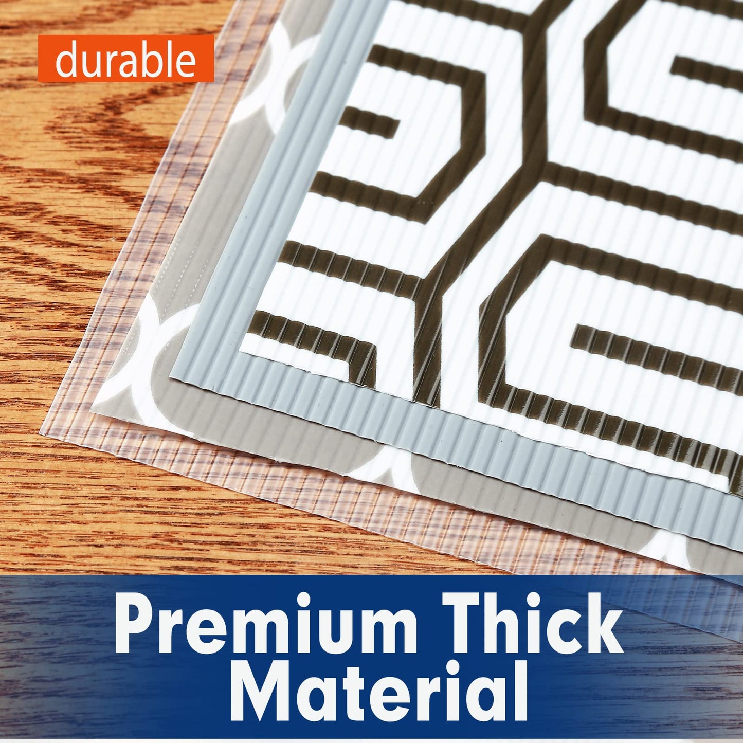 Shelf Liner, Drawer Liner, 12 x 120 Inches Cabinet Liner for Kitchen Cabinets Non-Adhesive Shelf Liners, Waterproof Shelf Paper with Non-Slip, Durable Liners, Clear