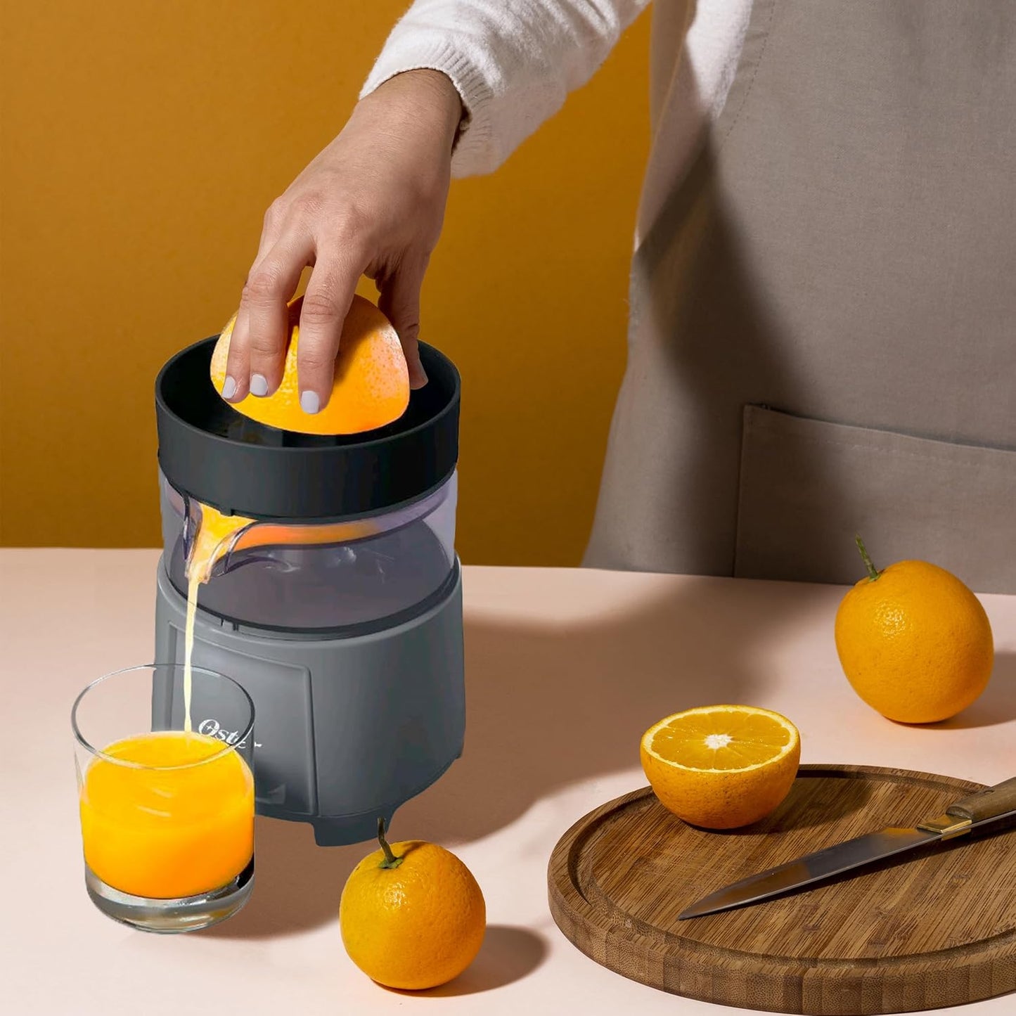 Oster Electric Citrus Juicer, High-Performance Silver 75 Watt Motor for Oranges and Lemons