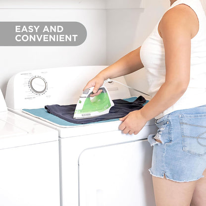 HOLDN’ STORAGE Ironing Mat, Magnetic Laundry Mat, 28.25” x 19”, Blue, Quilted, Washer and Dryer Countertop