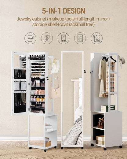 Hzuaneri 8 LEDs Jewelry Cabinet Armoire JC17003BJC15903B