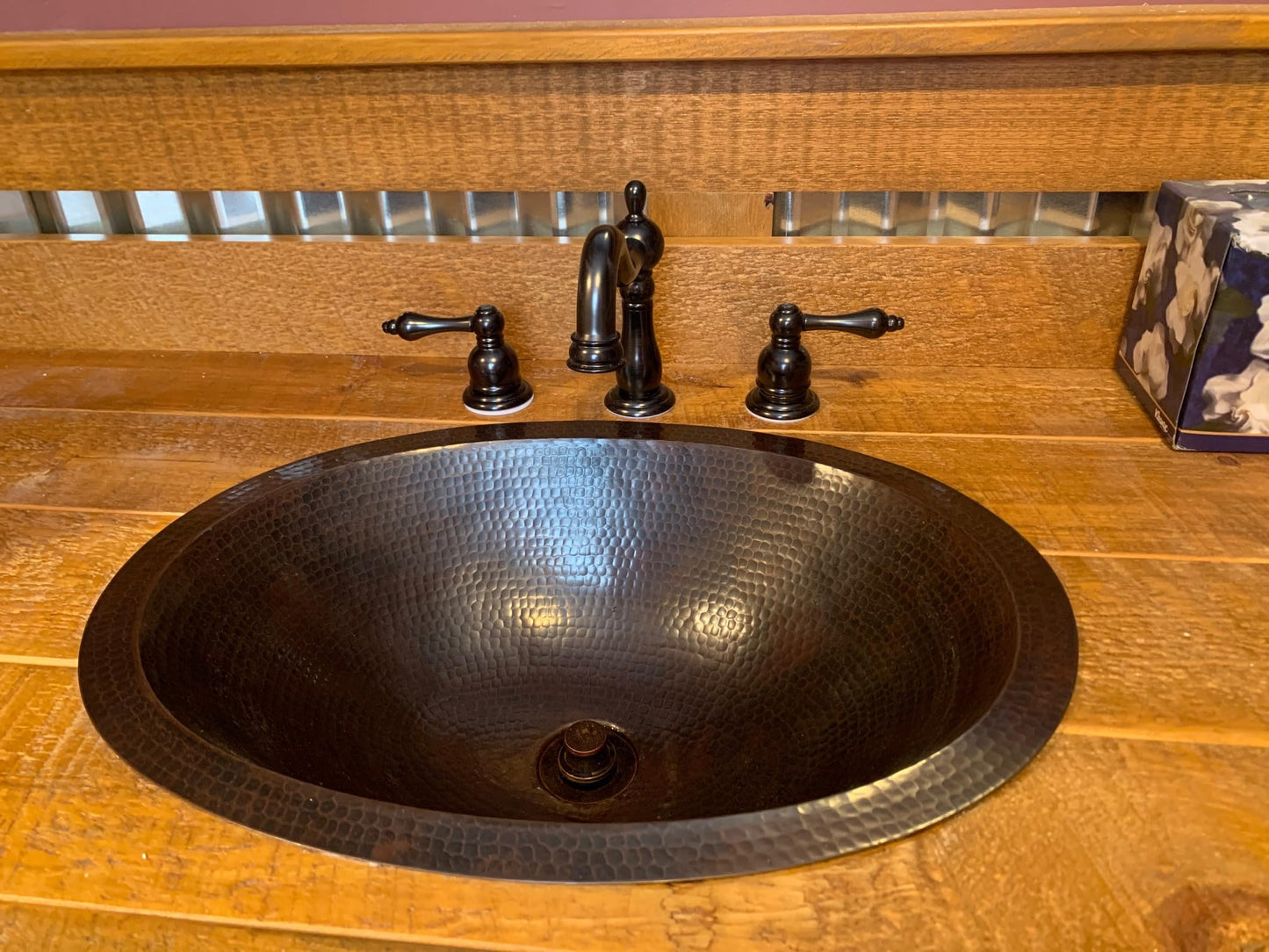 Simply Copper 19" Rustic Oval Copper Bathroom Sink Undermount or Drop-In