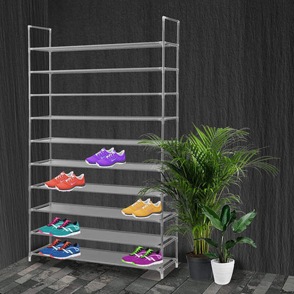 GREEF 10-Tier 50-Pair Closet, Classics Shoe Rack Organizer Sturdy Metal Storage Shelf for Bedroom, Entryway, Dorm Room