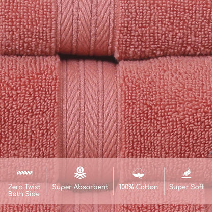 550GSM 100% Set (2 2 2 (Set 6) Home Weavers Elegance Essentials Cotton Zero Twist Super Absorbent Bath Towel Bath