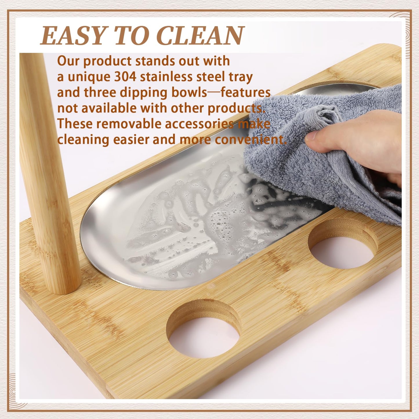 Triceratops Bacon Display Rack, Wood Bacon Serving Dishes, Bacon Hanger Charcuterie Cheese Board with Stainless Steel Serving Platter Tray