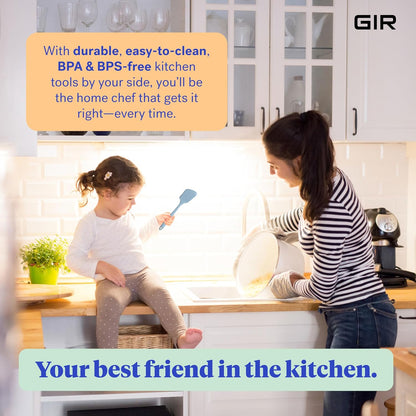 GIR: Get It Right Silicone Cooking Spatula Turner, Mini 11-In Slate, One-Piece Design & Heat-Resistant up to 425°F,