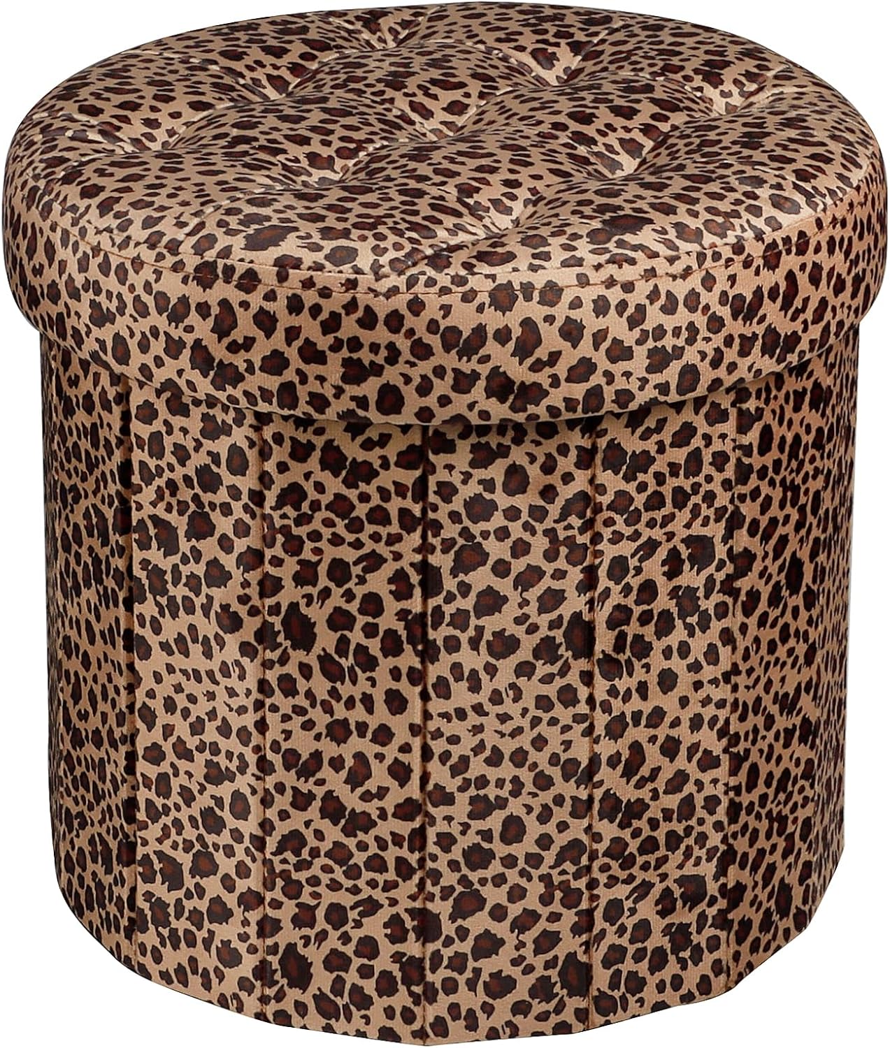 14x14x13in, Bsketa Storage Ottoman, Folding Foot Stool with Thicker Foam Padded Seat Small Velvet Storage Ottoman Foot