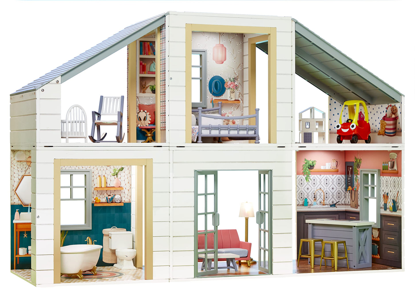 Little Tikes® Real Wood Stack ‘n Style™ Dollhouse with 14 Accessories and Many Combinations to Customize, Personalize, Dream, Design and Build and Play with Any 12-Inch Dolls