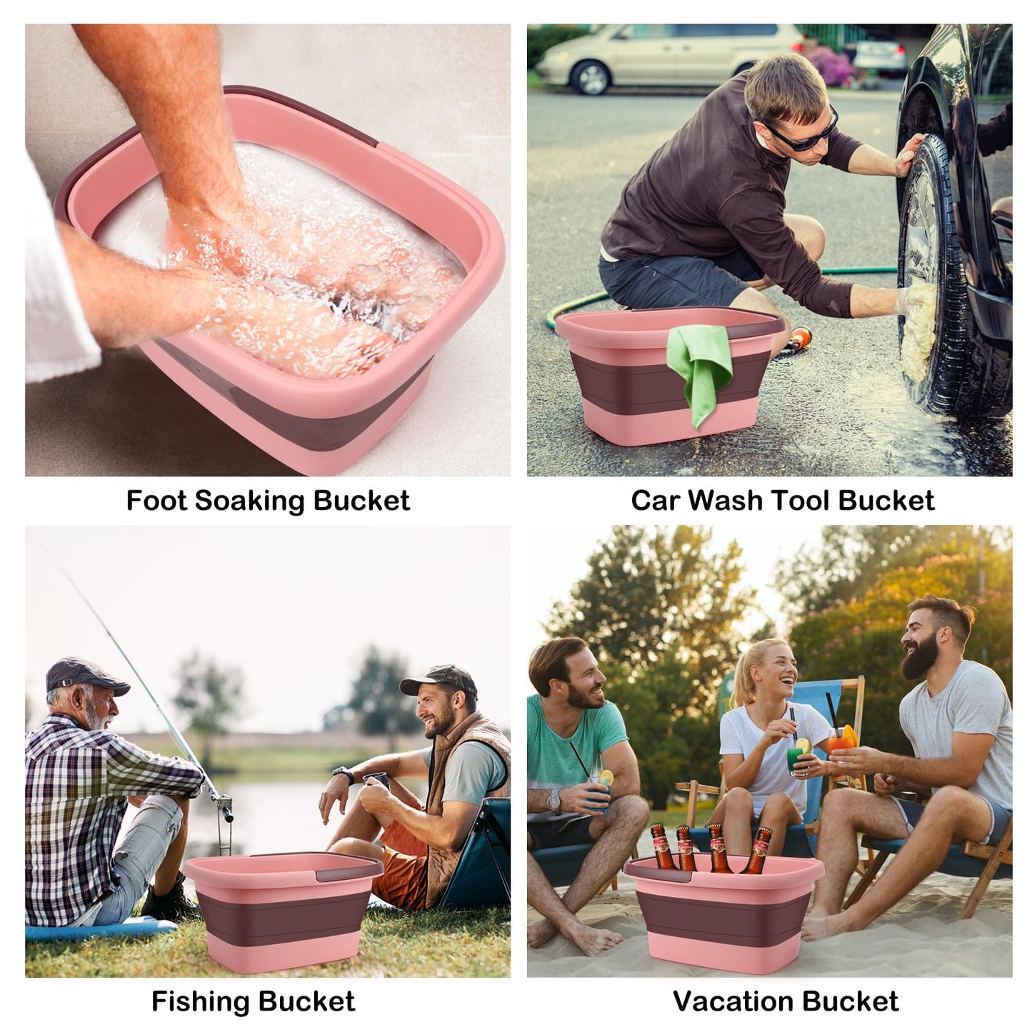 Collapsible Foot Bath Basin for Soaking Feet,Pedicure Foot Spa, Foot Tub with Handles and Massage Acupoint,Multifunction Collapsible feeting Soak Tub-Green