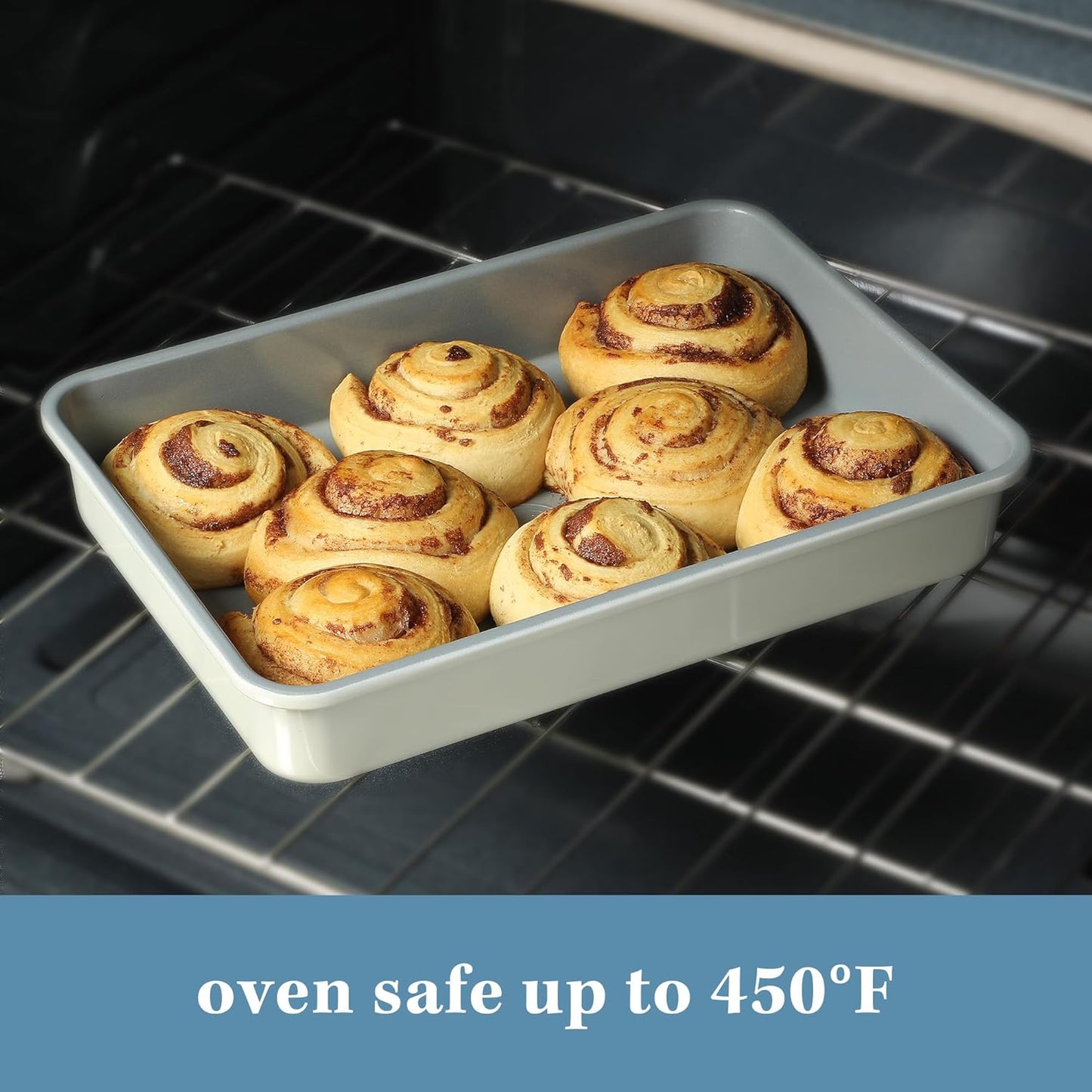 Sur La Table Nonstick Baking Pan - 9x13 Inch PFOA-Free Roaster in Linen White | Kitchen Essential