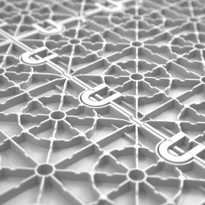 IncStores 3/8 Inch Thick Indoor Basketball Court Flooring | Build The Ultimate Space for Basketball, Tennis, and More with Moisture-Resistant Plastic Floor Tiles | Gunmetal, 104 Tiles