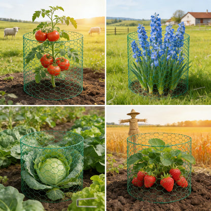 Chicken Wire Mesh Fencing16.4x0.98Ft with Zip Ties, Pliers, Stakes & Gloves - All-in-One Kit for Garden Fence, Floral Arrangements & Craft Projects