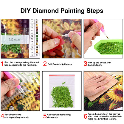 KTHOFCY 5D DIY Diamond Painting Kits for Adults Kids Farmhouse Full Drill Embroidery Cross Stitch Crystal Rhinestone Paintings Pictures Arts Wall Decor Painting Dots Kits 15.7X11.8 in