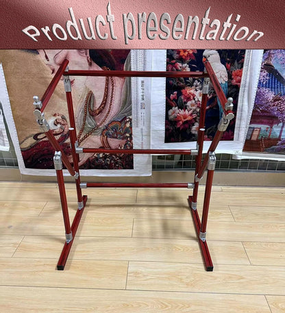 Embroidery Frame,,Embroidery Stand Deformable Stainless Steel Embroidery Stand Adjustable Vertical Cross Embroidery Frame Auxiliary Tool (Color : Silver, Size : 39.37in*37.4~19.68in)