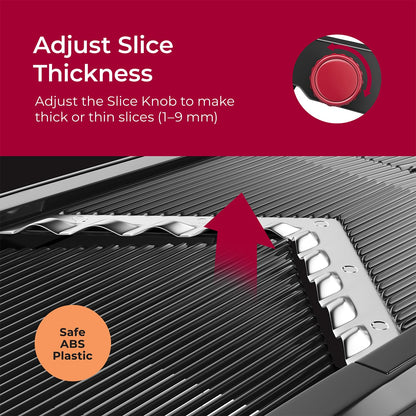 Mueller Austria Mandoline Slicer for Kitchen, Adjustable Vegetable Chopper, Fruit, Cheese Grater, Potato Chips Slicer - Black