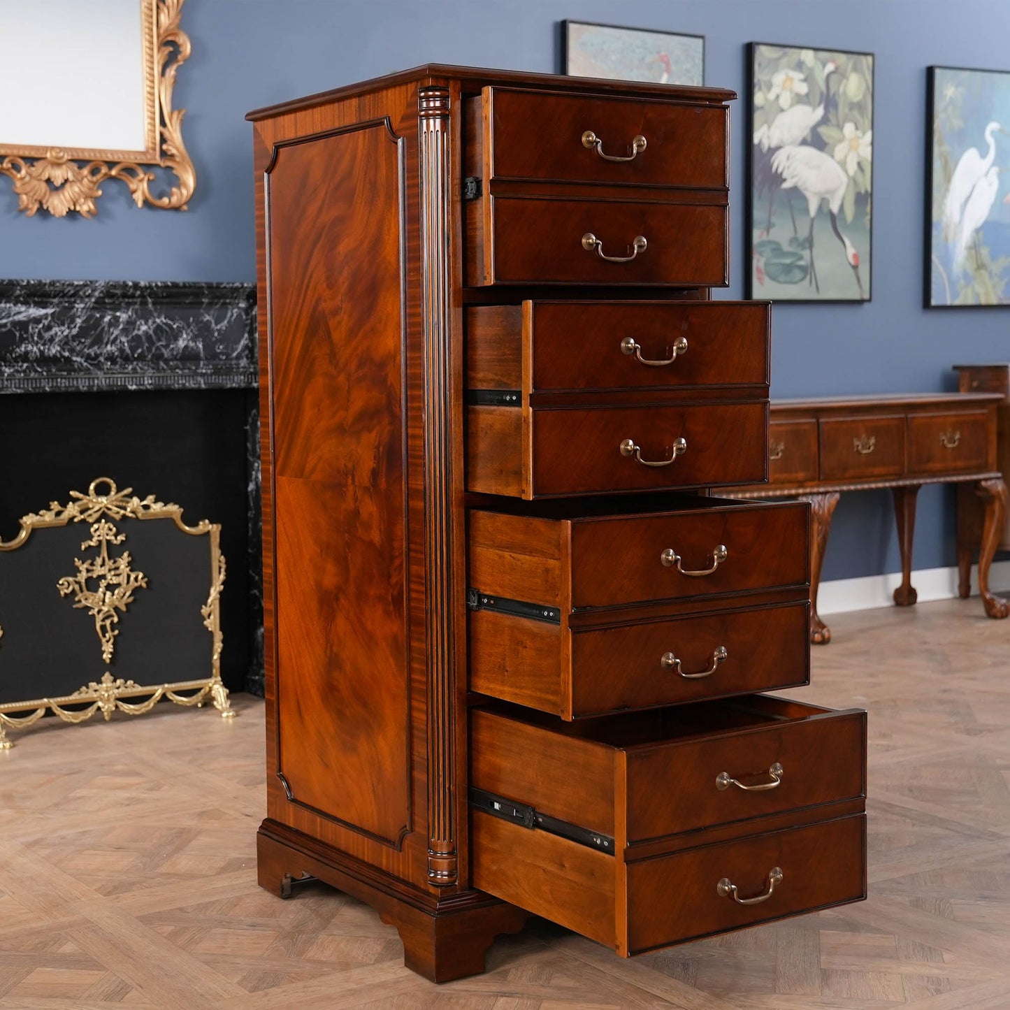 Niagara Furniture Tall Office File Cabinet Made from Mahogany Wood NOF078