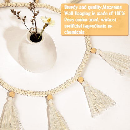 Tatuo Boho Macrame Tassel Garland for Classroom Decor Hanging Tassel Garland Bunting Boho Classroom Decor for Nursery Room Birthday Party Bedroom Dorm(4 Pieces,47.2 Inch)