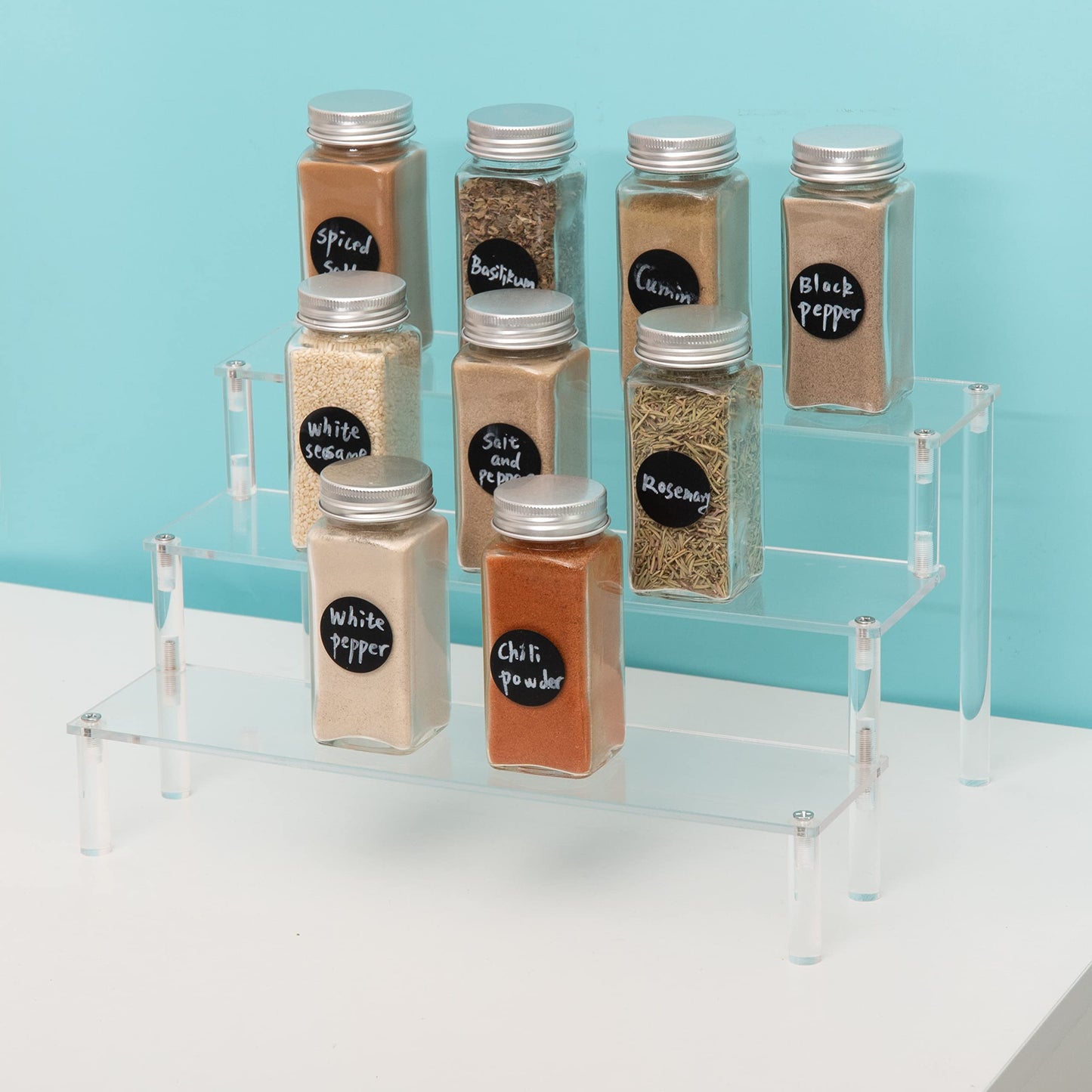 ihomecooker 3 Steps Clear Acrylic Display Riser Cupcake Stand Display for Decoration and Organizer