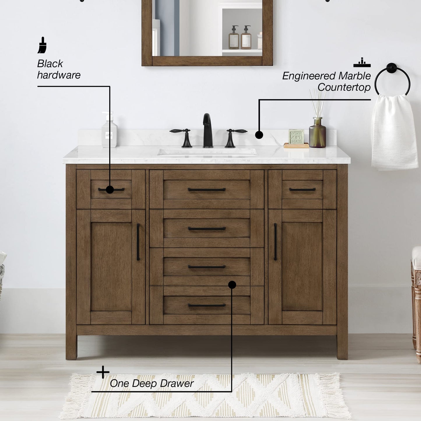OVE Decors Tahoe 48 in. Almond Latte Vanity