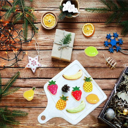 10PCS Stainless Steel Fruit Cookie Cutters Set, Molds for Pineapple, Strawberry, Pear, Lemon, Apple, Grape, Peach,