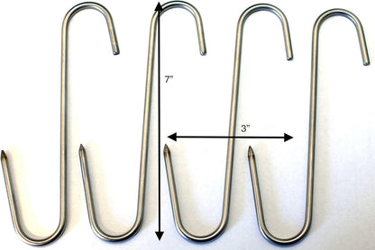 Stainless Meat Hooks, Smoker Hook, 7", 4 Pack