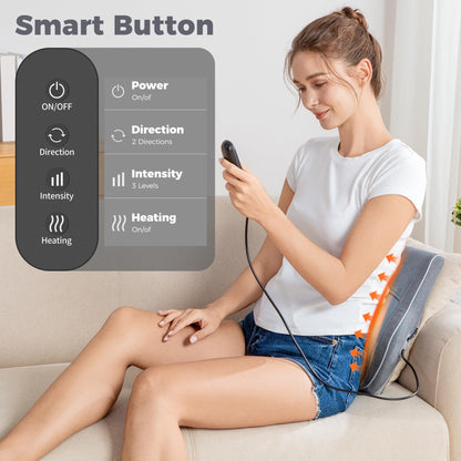Neck and Back Massager for Pain Relief Deep Tissue with Heat, Shiatsu Shoulder Massager with Bi-Directional Rotating Head for Neck, Back, Shoulders, and Legs