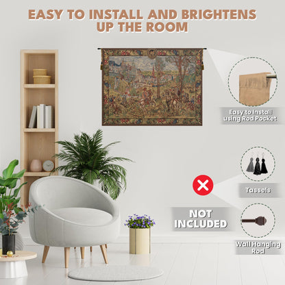 C Charlotte Home Furnishings Inc Vieux Brussels Belgian Tapestry Wall Hanging | Viscose Cotton and Polyester Blend Wall Art | 57 in. x 94 in | Home Decor Accents