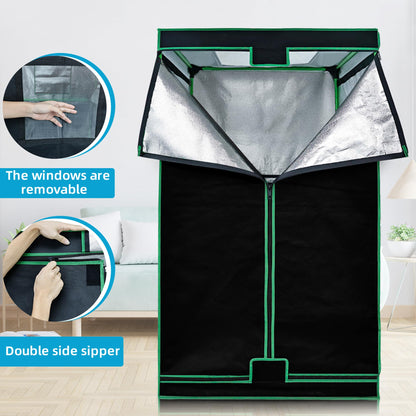 UTK Far Infrared Sauna, Full Size Portable Sauna with Natural Jade for Home Spa, One Person Infrared Sauna with Tourmaline Heating Foot Pad and Portable Sauna Chair for Relaxation Detox (104℉-141℉)