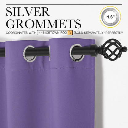 NICETOWN Blackout Curtain Panels - Thermal Insulated Grommet Drapes | Lilac Purple, 34x72 Inch (1 Pair)