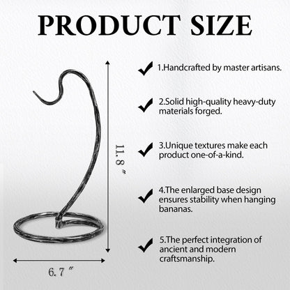 Banana Holder Stand, Hand Forged Banana Hanger, Banana Stand With Hammered Finish, Metal Bananas Tree to Keep Bananas Fresh