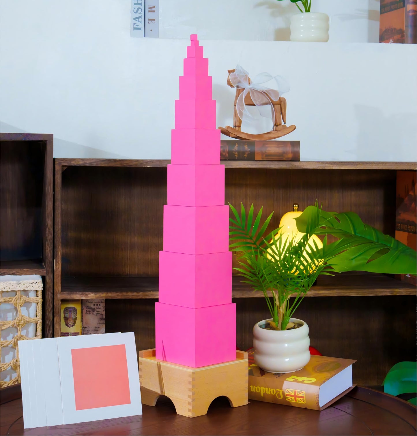Advanced Montessori Sensorial Materials Set 1 with Pink Tower & Brown Stairs, Premium Solid Beechwood, 14 Sensory Toys for Kids , Preschool Homeschool Classroom Supplies(Sensorial Series Kit 1)