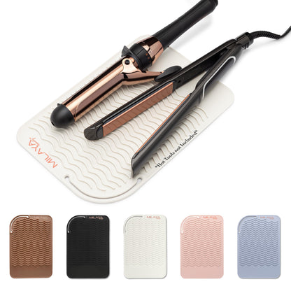Heat Resistant Mat - Curling Iron Holder - Straightener pad - Flat Iron Holder - Silicone Mat for Hair Tools - Hot Tool Mat - Salon Tools - Hot Iron Holster - Vanity Mat - Vanity Accessories for Women