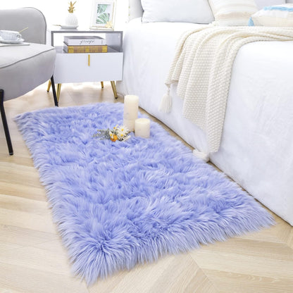 2 4 Noahas Luxury Fluffy Rugs Bedroom Furry Carpet Bedside Faux Fur Sheepskin Area Rugs Children Play Princess Room