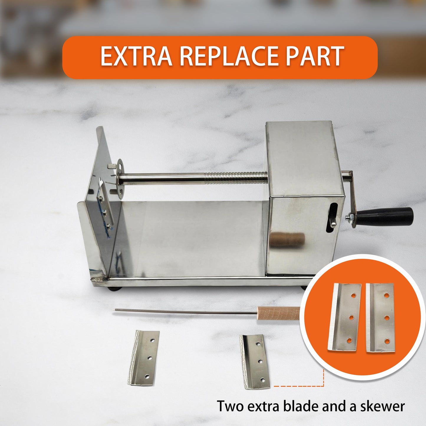 Tornado Potato Spiral Cutter Stainless Steel Spud Twisted Potato Chips Slicer French Fry Graters Cortador de Papas en Espiral Tornado for Potatoes Carrots Cucumbers Vegetable