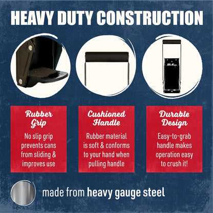 16oz 12 Oz. Mckay Metal Can Crusher, Heavy-Duty Wall-Mounted Smasher for Aluminum Seltzer, Soda, Beer Cans and Bottles
