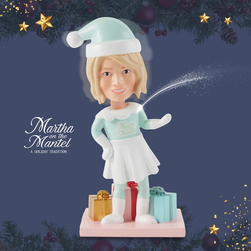 Martha Stewart Funny Bobbleheads – Martha on The Mantel Santa Bobblehead, Christmas Bobble Heads, Bobble Head Figures, Holiday Collectible Décor, Secret Santa Collectible, Stocking Stuffer Gift