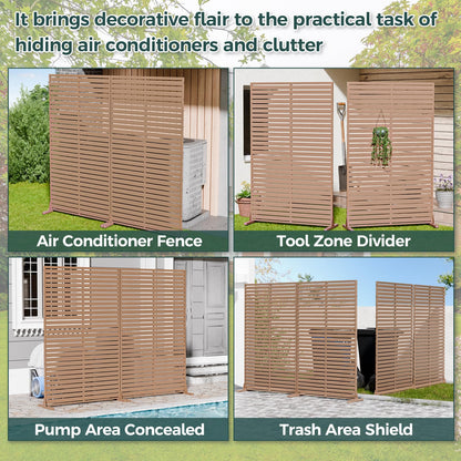 Trygoal Privacy Fence Screen Outdoor Freestanding Privacy Panel, 72" H×47" W HDPE Decorative Panels with Stand, Room/Garden Divider, Outdoor Privacy Screen for Patio,Deck, Balcony, Pool