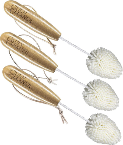 Whiskey Tasting Glass Brush - Natural Bamboo 3-Pack, Also for Wine Glasses and Champagne Flutes
