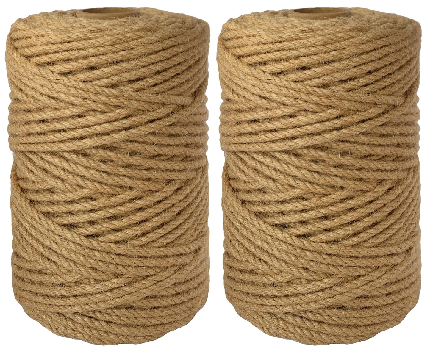 ILIKEEC 2-Pack Natural Jute Twine Rope, 5mm x 656ft Heavy Duty Sisal Hemp Rope for Crafts, Gardening, Cat Scratching Post, Bundling & Hanging, 328Feet/Roll