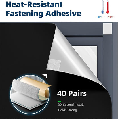 135"70", 100% NIGHTON Portable Blackout Curtains Strong Hook and Loop Tape Strips with Adhesive, Cuttable Blackout