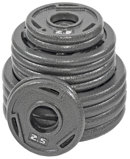 BalanceFrom Cast Iron Olympic 2-Inch Plate Weight Plate for Strength Training and Weightlifting, 70 LB Set (4x 2.5/5/10LB), Color #4, Multiple Packages