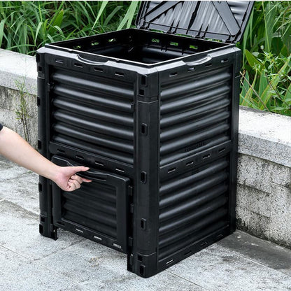 Kitchen Compost Bin, Garden Compost Bin from BPA Free Material -80 Gallon(300 L) Large Compost Bin Aerating Outdoor Compost Box Easy Assembling, Lightweight, Fast Creation of Fertile Soil ,Indoor Comp