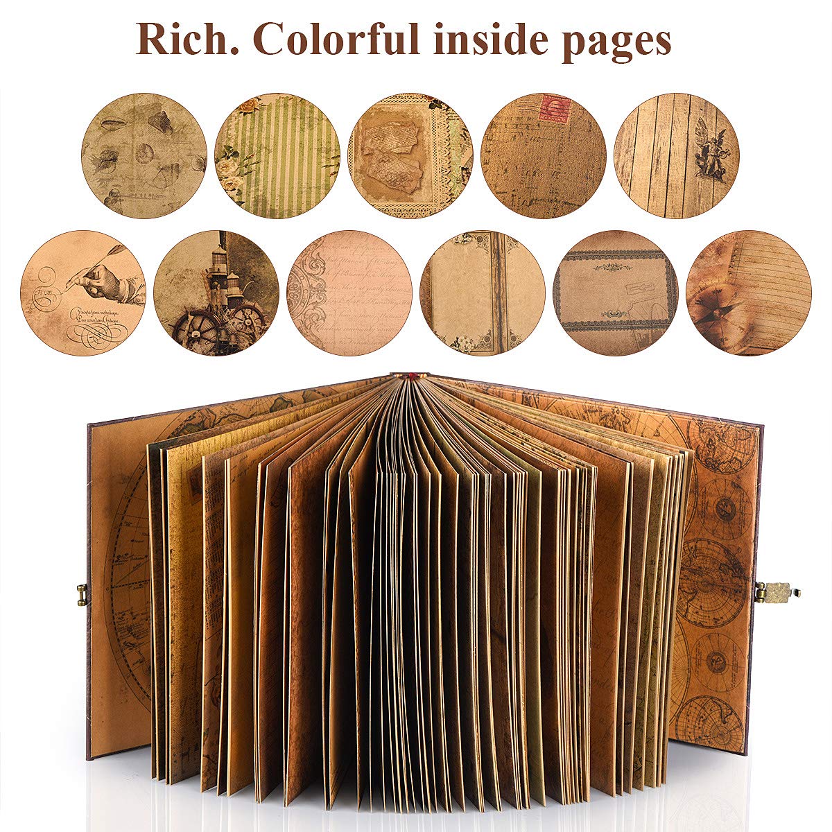 Adventure Book 148-Page DIY Handmade Scrapbook Kit - Embossed Leather Cover - Gift Boxed with Full DIY Accessories for Couples, Weddings, Anniversaries & More for Life’s Greatest Adventures