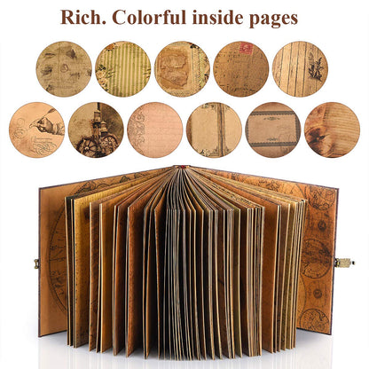 Adventure Book 148-Page DIY Handmade Scrapbook Kit - Embossed Leather Cover - Gift Boxed with Full DIY Accessories for Couples, Weddings, Anniversaries & More for Life’s Greatest Adventures