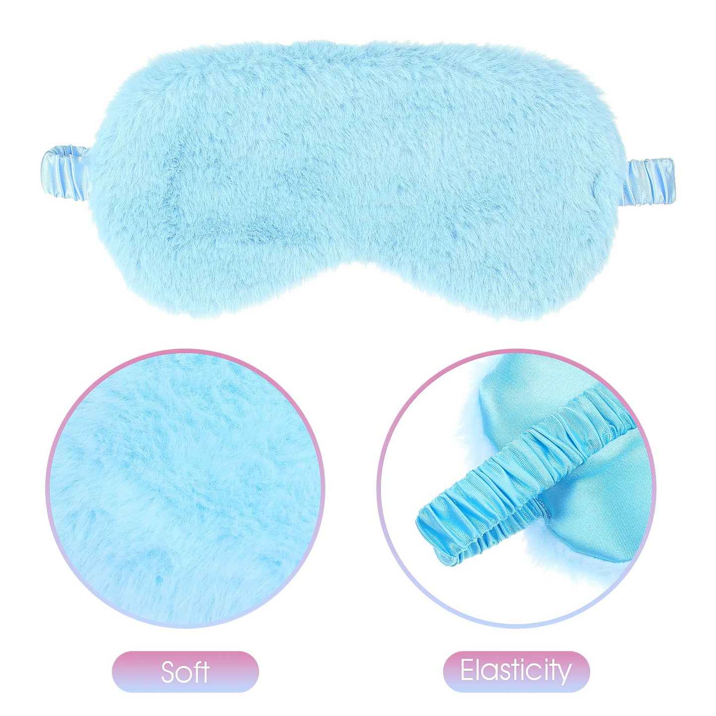 2 Pack Plush Sleeping Eye Mask Soft Plush Eye Mask Fuffy Eye Cover Comfortable Sleep Mask Blindfold Rainbow Faux Fur Eye Shade for Women, Men and Kids Travel Nap Sleeping 565488_2_3pL1H9vJ3