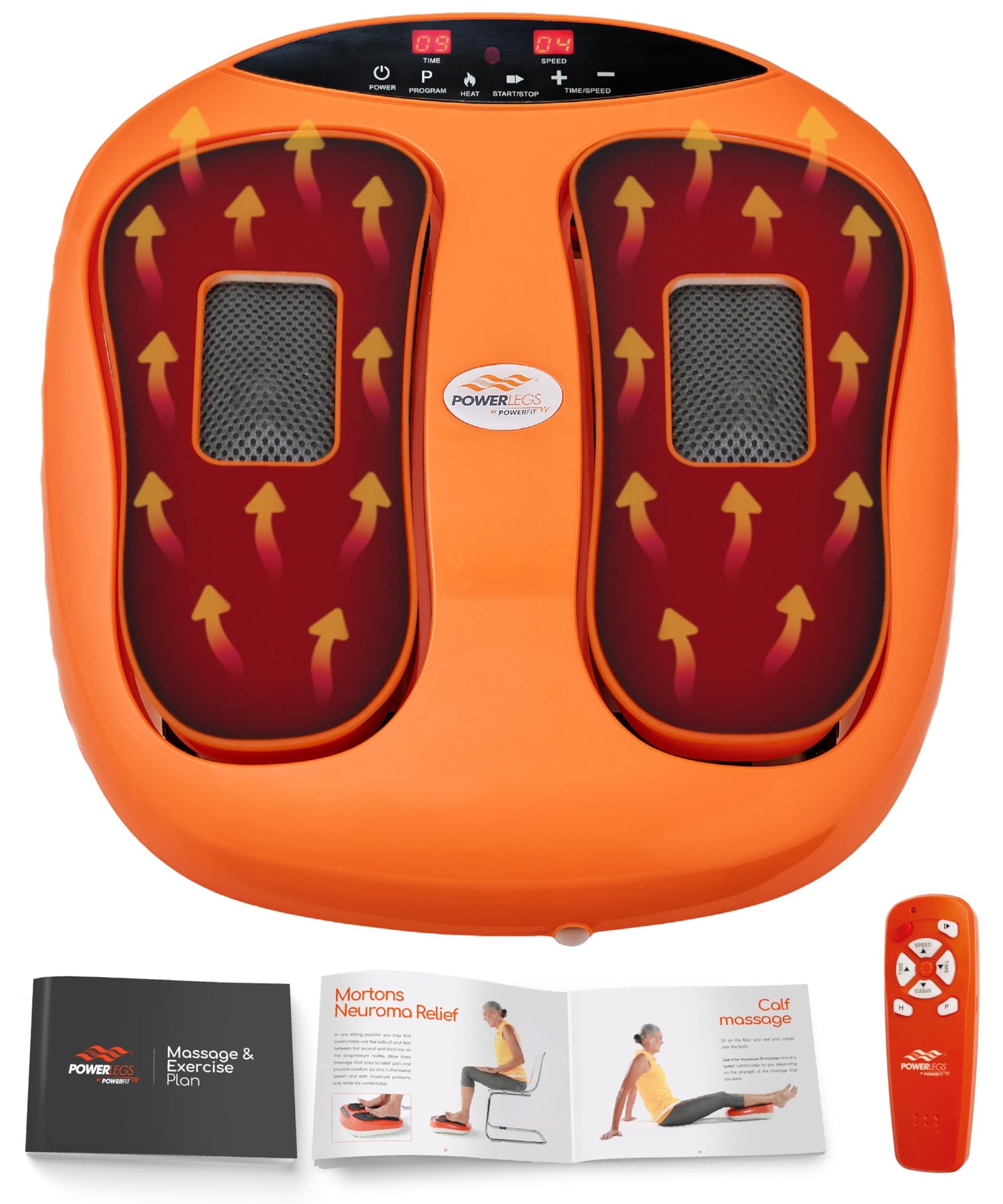 Power Legs Electric Foot Massager Machine with Remote Control, Adjustable Speed, Vibration - Calf Massager - Feet Massager for Neuropathy Pain Relief, Plantar Fasciitis, Leg Blood Circulation (Black)