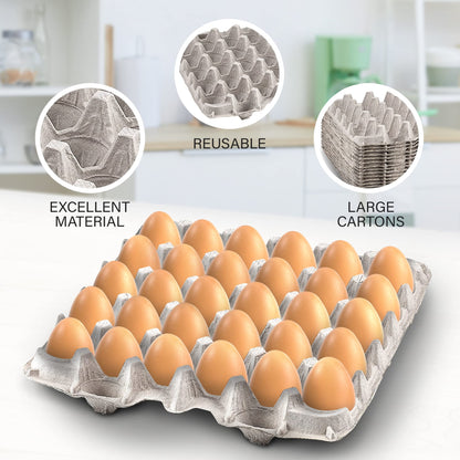 Biodegradable Pulp Fiber Egg Flats - 15 Pieces for Storing up to 30 Large or Small Eggs/Egg Crates That Make a Great Home for Roach Colony by MT Products