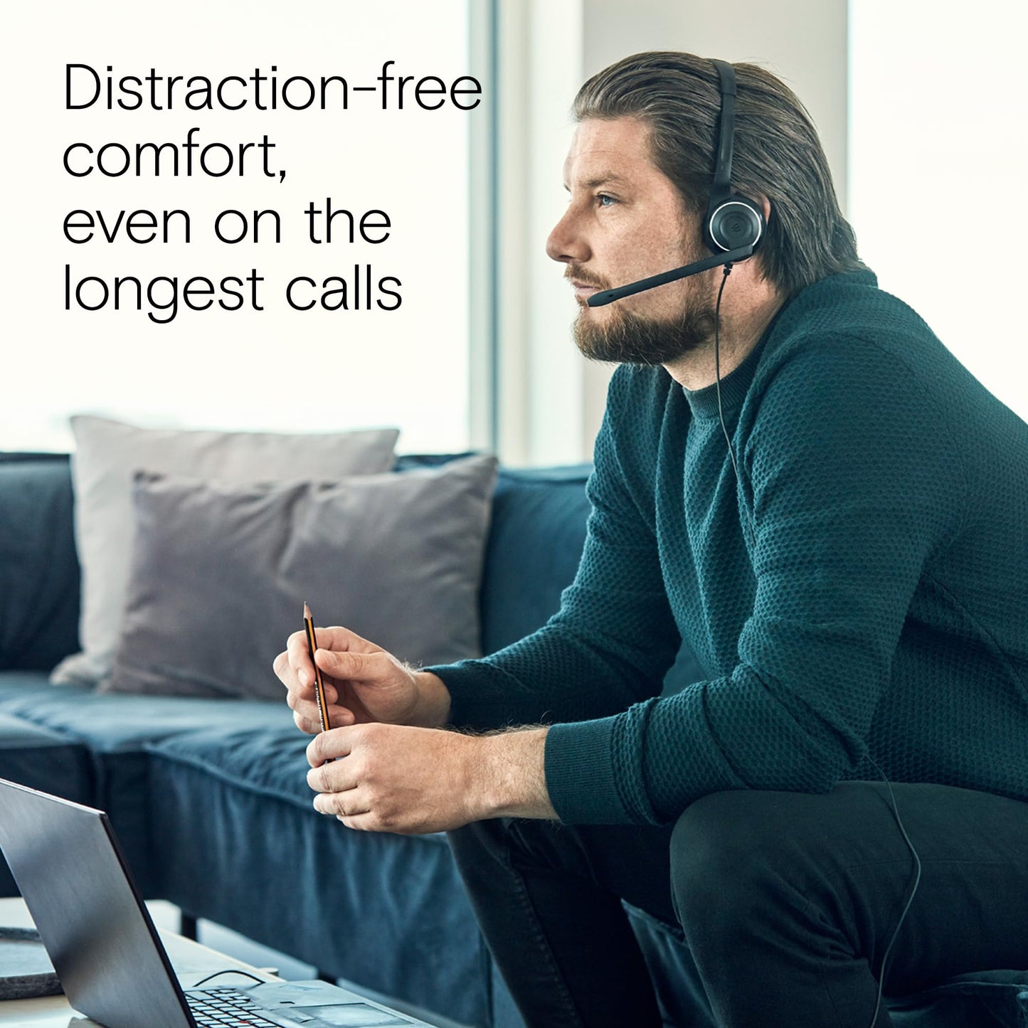 EPOS PC 7 USB Wired Headset – Lightweight Noise-Cancelling Boom Mic, Wideband Audio, Plug-and-Play USB-A, Crystal-Clear Calls for Skype, Zoom & Teams – Compatible with Windows, macOS, Chromeboo, Black