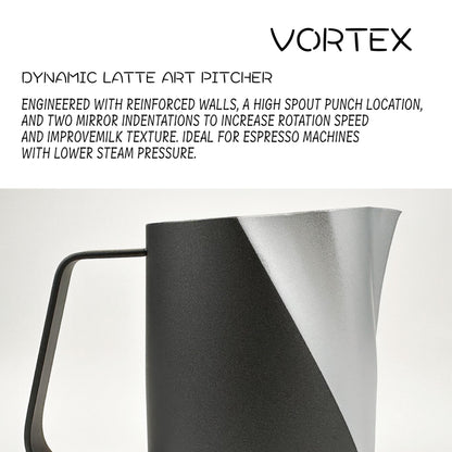 Barista Swag Curved Body Coffee Milk Frothing Cup for Espresso Machines Latte Art 500ml Steaming Pitchers (Matte Gray-Black)