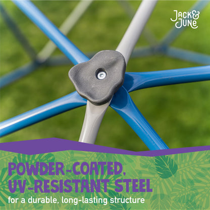Jack and June Free-Standing Powder-Coated, UV Resistant Steel Jungle Gym Climber, Blue